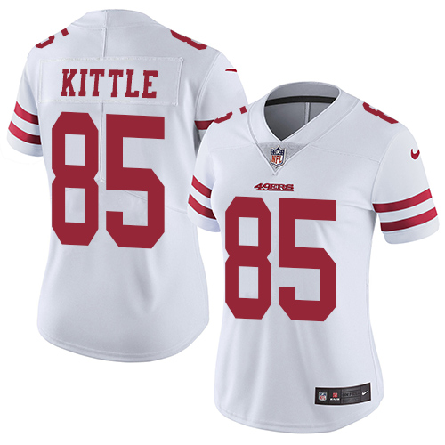 San Francisco 49ers Limited White Women George Kittle Road NFL Jersey #85 Vapor Untouchable